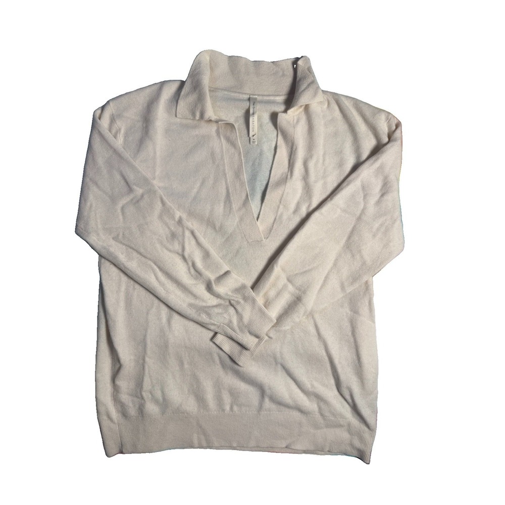 Babaton (Aritzia) Creme V Neck Relaxed Soft Cozy Wool Blend Sweater Medium
